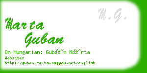 marta guban business card